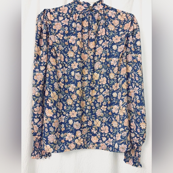 Levi's Floral High-Neck Long Sleeve Blouse Size M - Picture 6 of 13